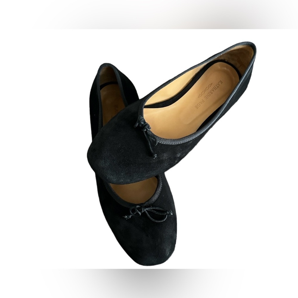 Katherine Page All Leather Black Ballerina Flats ~ Made in Portugal ~ Size 38